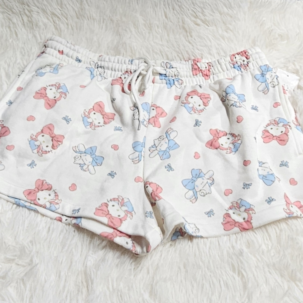 Hello Kitty And Cinnammaroll Womens Fleece Shorts  Hello Kitty and Friends